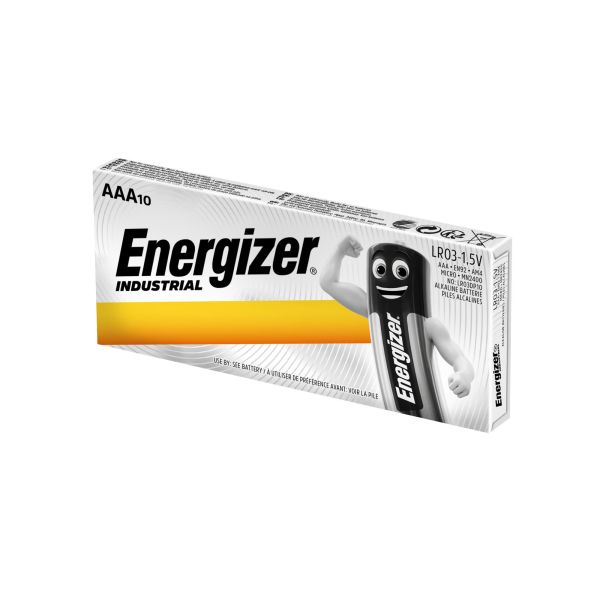 Batteri Energizer Industrial alkalisk, AAA/LR03, 10-pakning